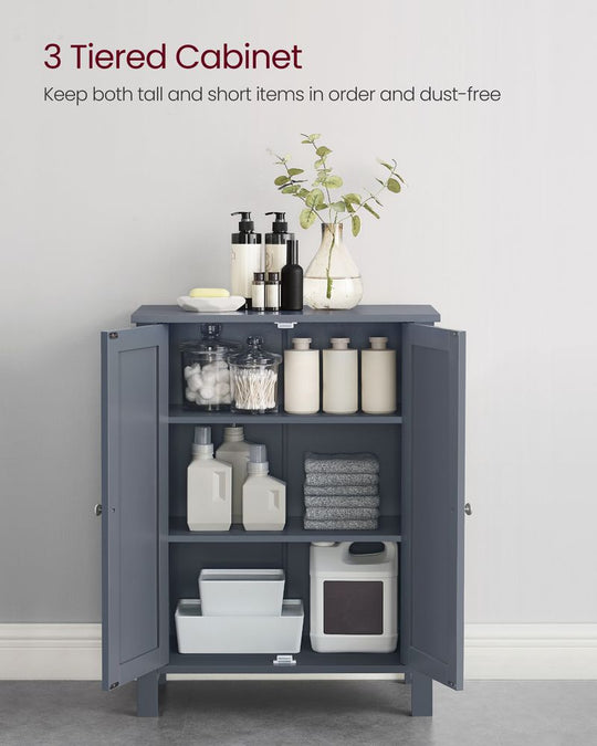Freestanding Bathroom Cabinet | Two Doors With Adjustable Inner Shelves