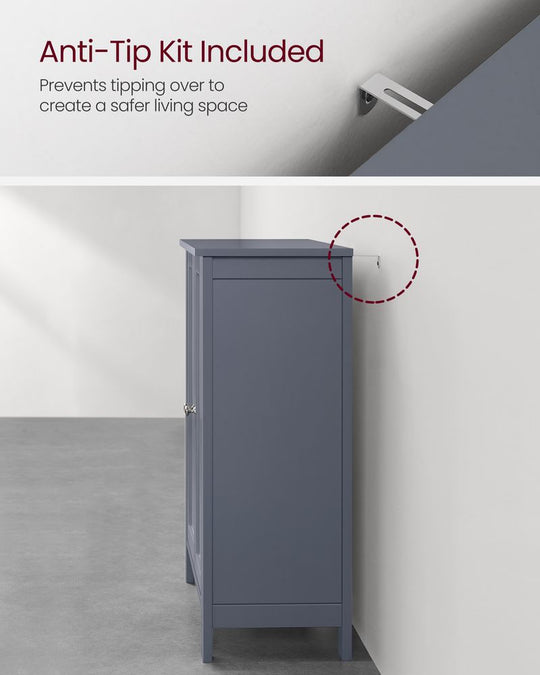 Freestanding Bathroom Cabinet | Two Doors With Adjustable Inner Shelves