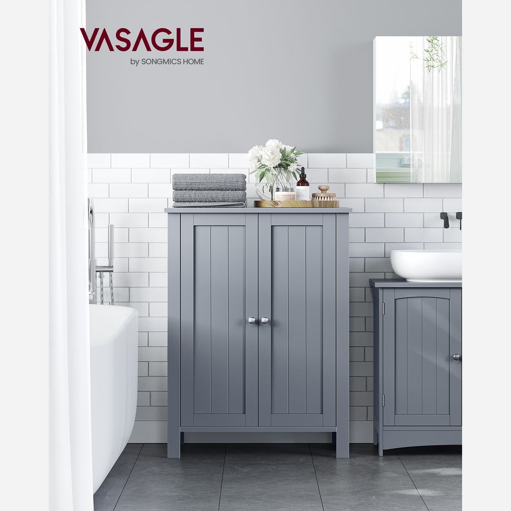 Freestanding Bathroom Cabinet | Two Doors With Adjustable Inner Shelves