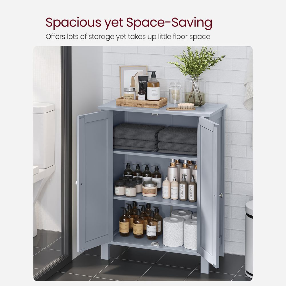 Freestanding Bathroom Cabinet | Two Doors With Adjustable Inner Shelves