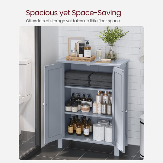 Freestanding Bathroom Cabinet | Two Doors With Adjustable Inner Shelves