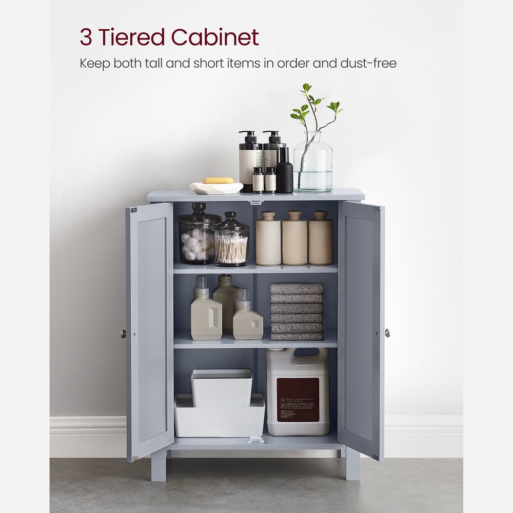 Freestanding Bathroom Cabinet | Two Doors With Adjustable Inner Shelves