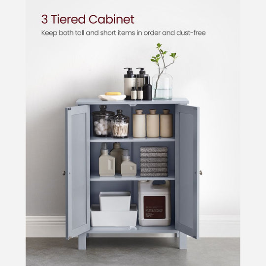 Freestanding Bathroom Cabinet | Two Doors With Adjustable Inner Shelves