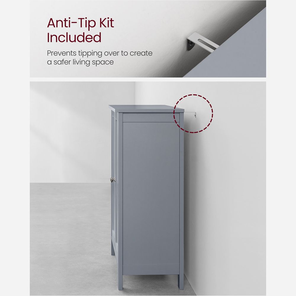 Freestanding Bathroom Cabinet | Two Doors With Adjustable Inner Shelves