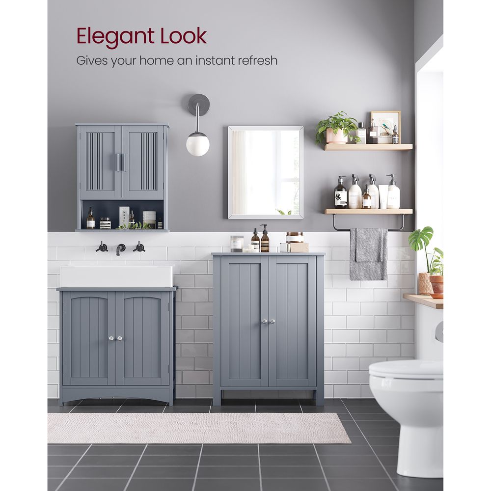 Freestanding Bathroom Cabinet | Two Doors With Adjustable Inner Shelves