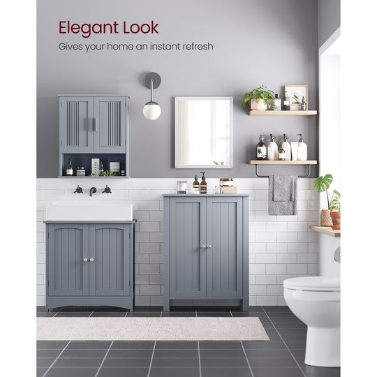 Freestanding Bathroom Cabinet | Two Doors With Adjustable Inner Shelves