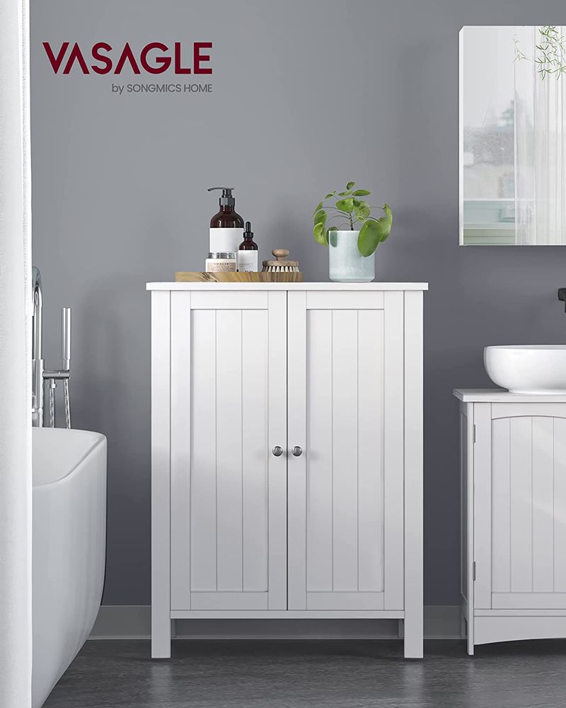 Freestanding Bathroom Cabinet | Two Doors With Adjustable Inner Shelves