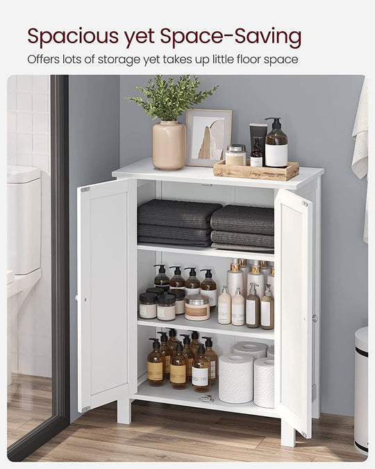 Freestanding Bathroom Cabinet | Two Doors With Adjustable Inner Shelves