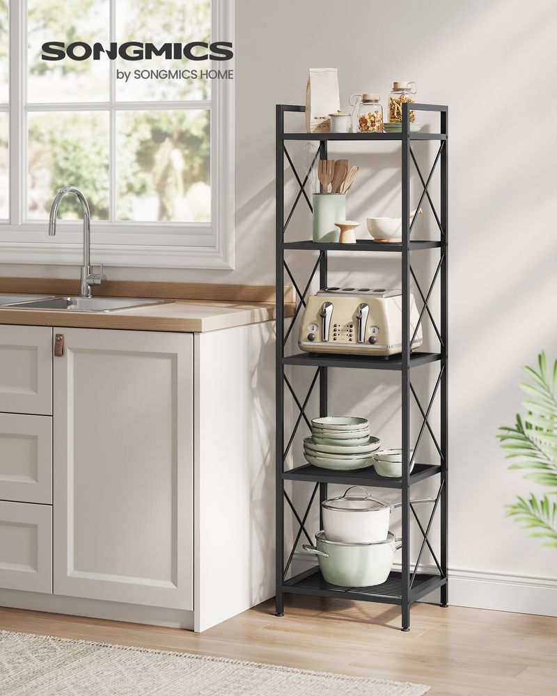 5-Tier Metal Storage Rack | X-Frame Shelving Unit