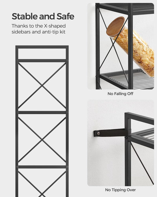 5-Tier Metal Storage Rack | X-Frame Shelving Unit