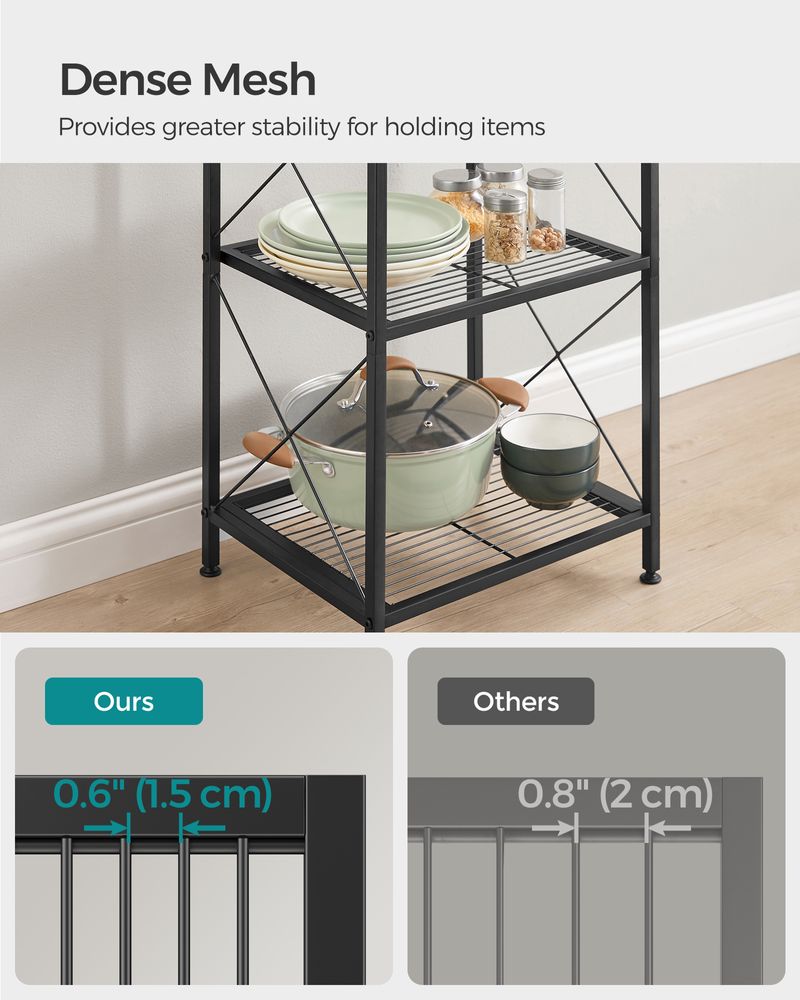 5-Tier Metal Storage Rack | X-Frame Shelving Unit