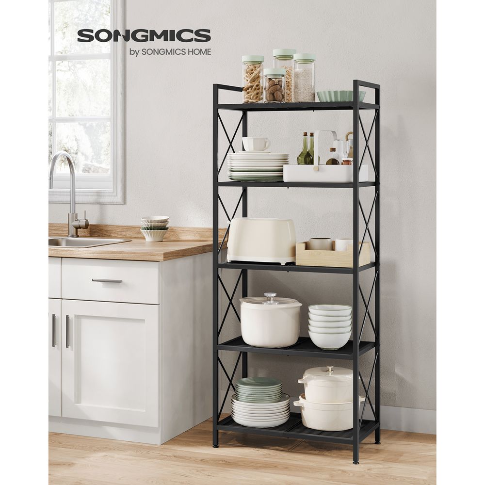 5-Tier Metal Storage Rack | X-Frame Shelving Unit