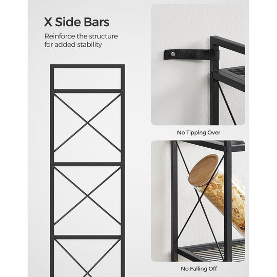 5-Tier Metal Storage Rack | X-Frame Shelving Unit