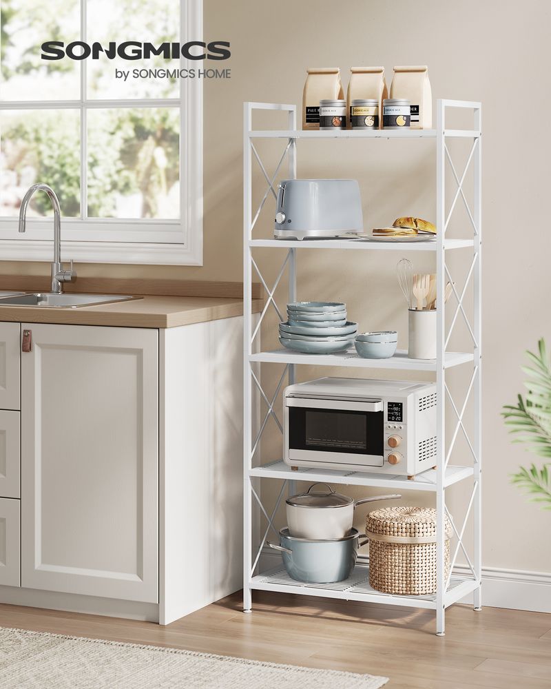 5-Tier Metal Storage Rack | X-Frame Shelving Unit