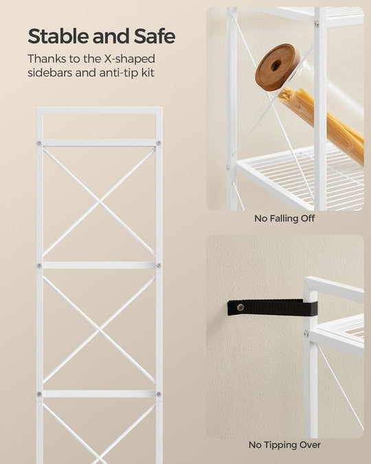5-Tier Metal Storage Rack | X-Frame Shelving Unit