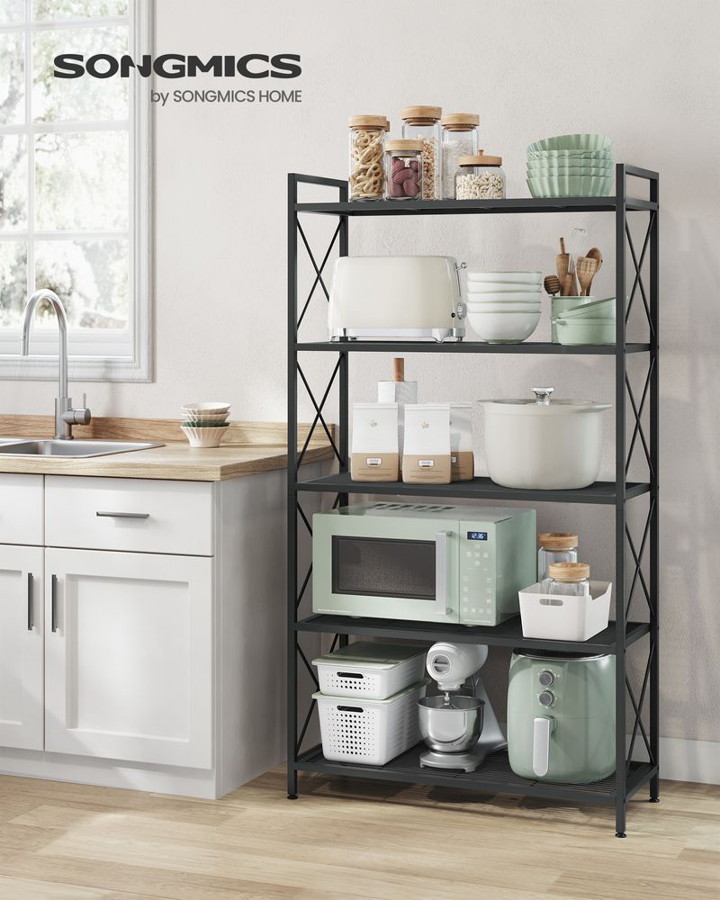 5-Tier Metal Storage Rack | X-Frame Shelving Unit