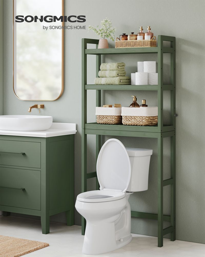 Over The Toilet Storage Shelf | Three Tier Bathroom Organizer