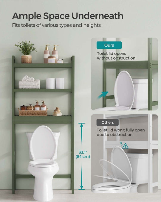 Over-the-Toilet Storage Rack | 3-Tier Bathroom Organizer