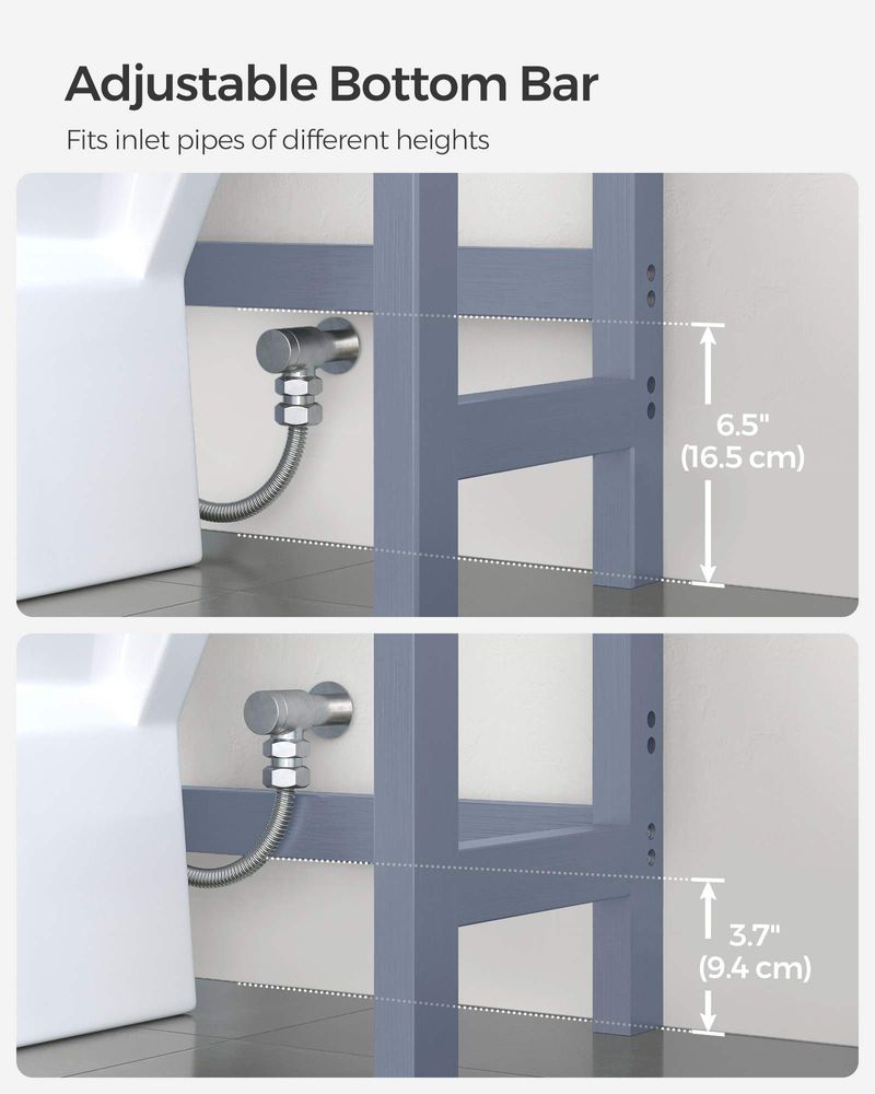 Over The Toilet Storage Shelf | Three Tier Bathroom Organizer