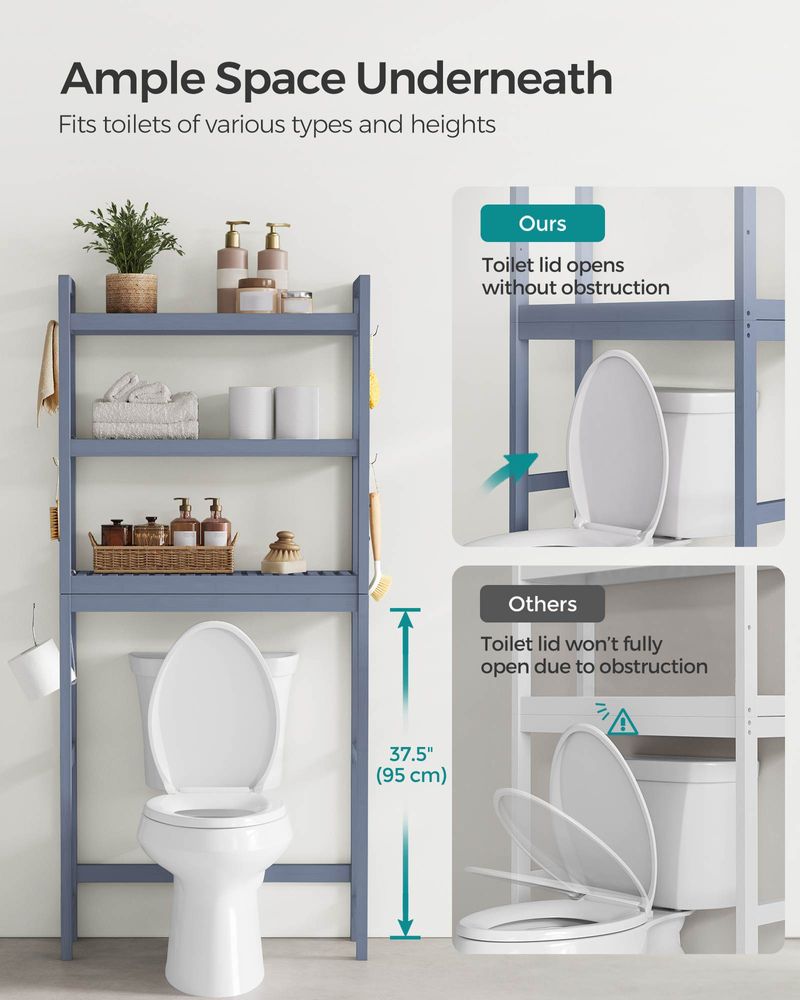 Over-the-Toilet Storage Rack | 3-Tier Bathroom Organizer