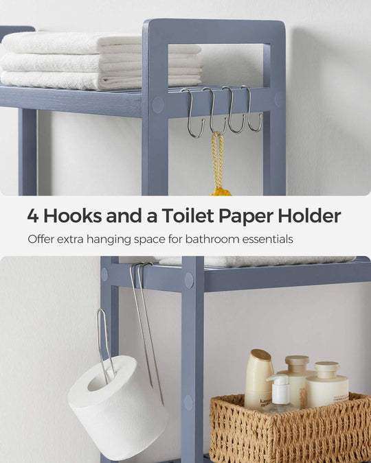 Over The Toilet Storage Shelf | Three Tier Bathroom Organizer