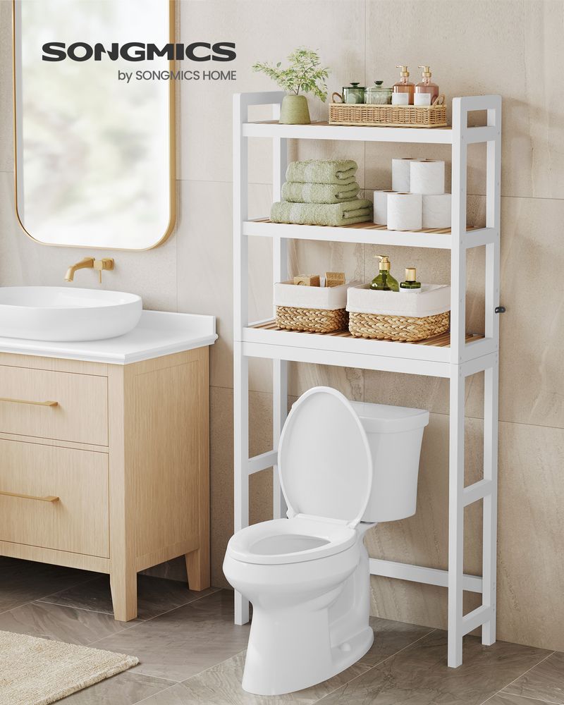 Over The Toilet Storage Shelf | Three Tier Bathroom Organizer