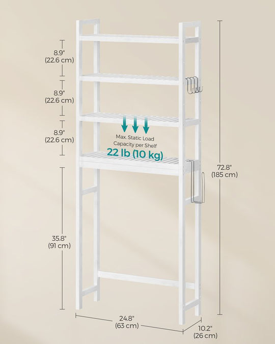 Over The Toilet Storage Shelf | Three Tier Bathroom Organizer
