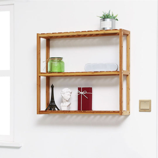 Bamboo Bathroom Shelf | 3-Tier Wall Mount or Freestanding Rack