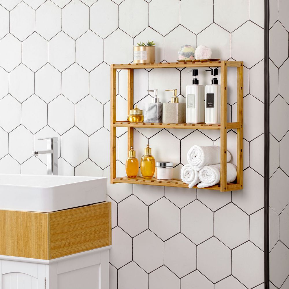 Bamboo Bathroom Shelf | 3-Tier Wall Mount or Freestanding Rack