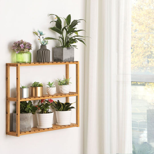 Bamboo Bathroom Shelf | 3-Tier Wall Mount or Freestanding Rack