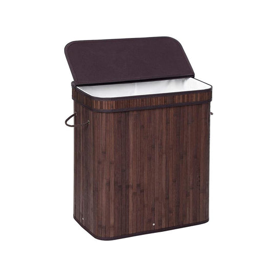 Bamboo Laundry Hamper | Foldable Basket With Lid And Handles