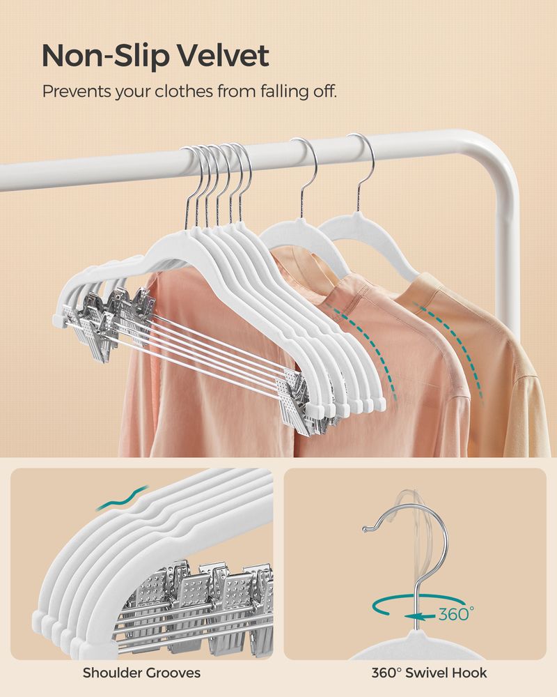 Velvet Pants Hangers | Adjustable Clips For Skirts And Trousers