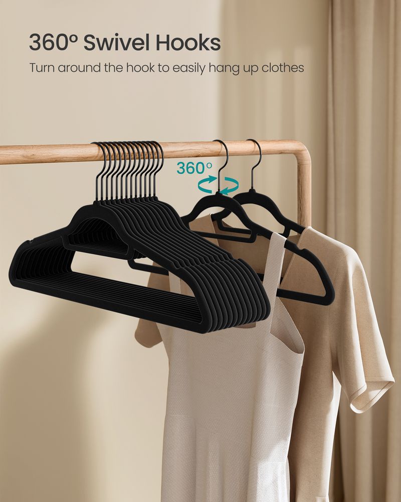 Velvet Clothes Hangers | Non Slip Space Saving Wardrobe Set