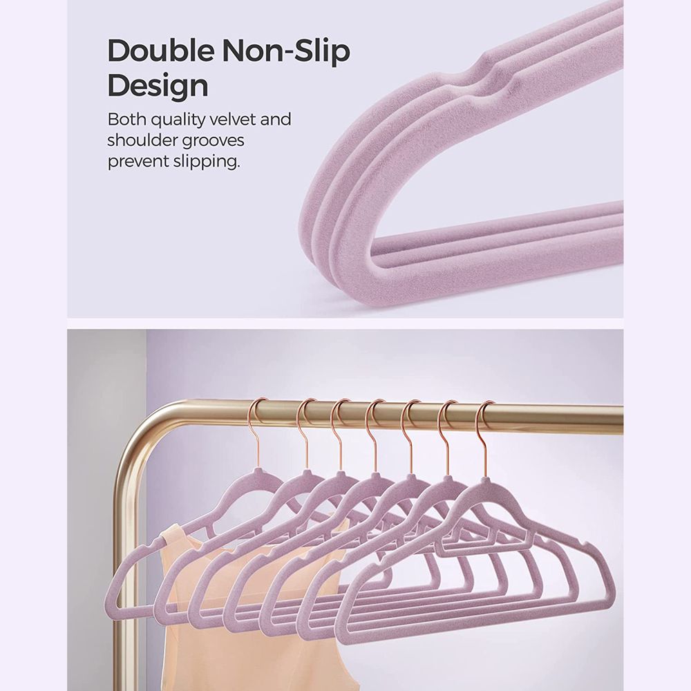 Velvet Clothes Hangers | Non Slip Space Saving Wardrobe Set
