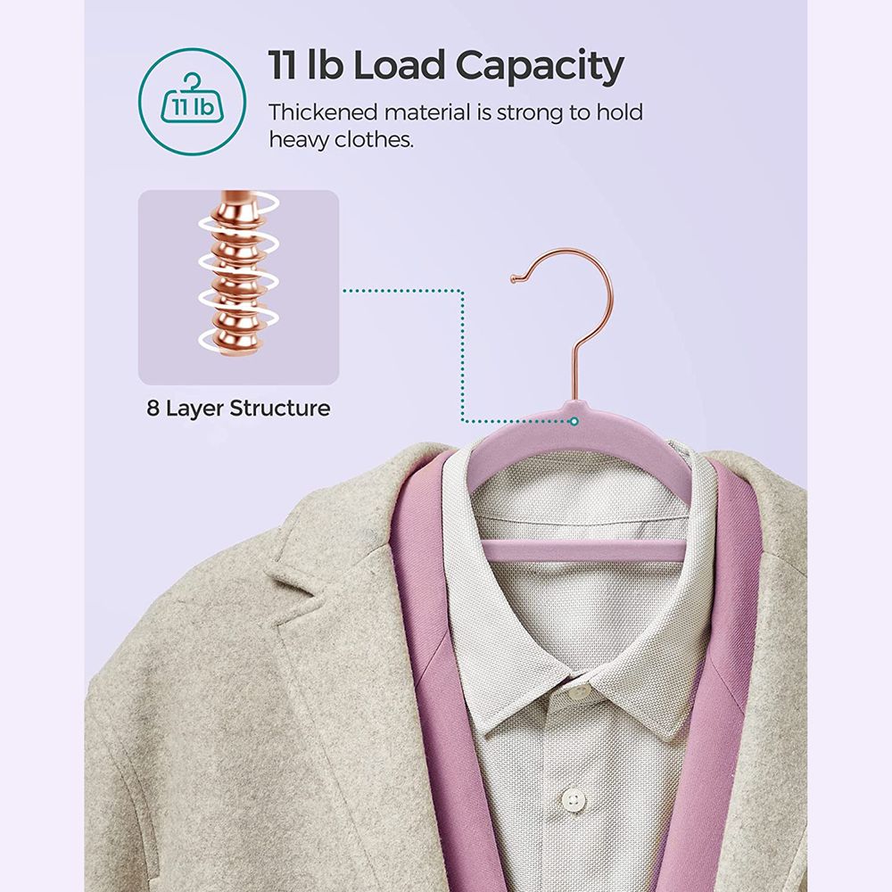 Velvet Clothes Hangers | Non Slip Space Saving Wardrobe Set