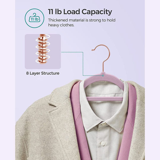 Velvet Clothes Hangers | Non Slip Space Saving Wardrobe Set