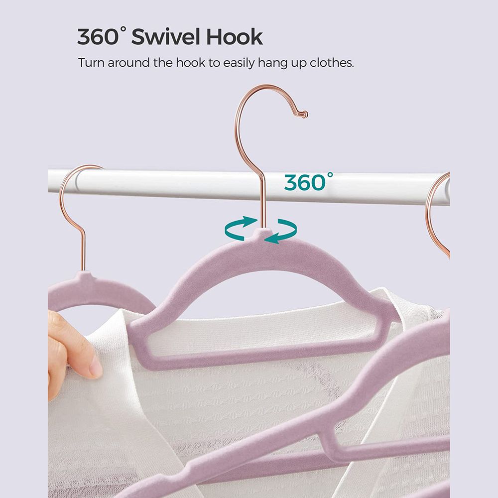 Velvet Clothes Hangers | Non Slip Space Saving Wardrobe Set