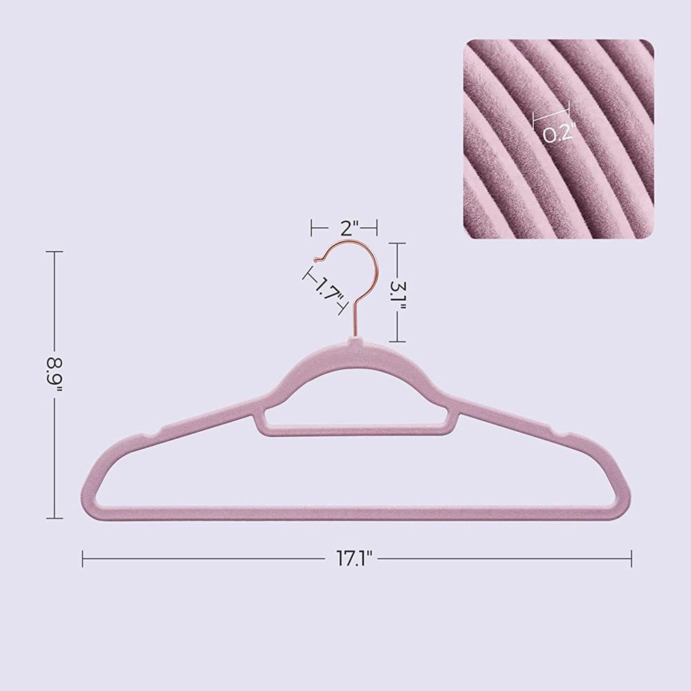 Velvet Clothes Hangers | Non Slip Space Saving Wardrobe Set