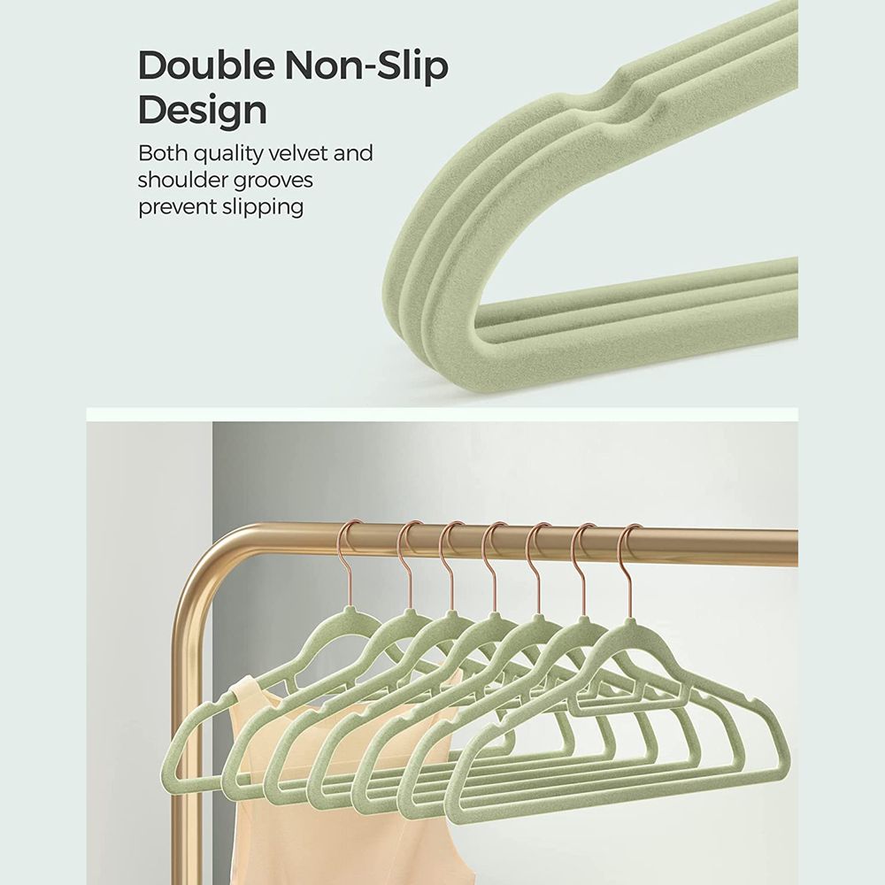 Velvet Clothes Hangers | Non Slip Space Saving Wardrobe Set