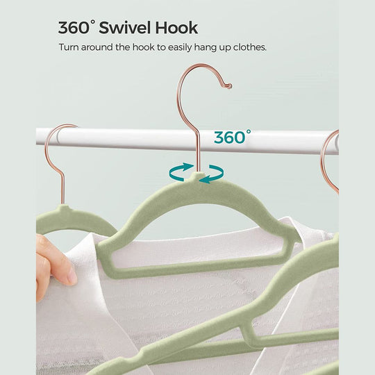 Velvet Clothes Hangers | Non Slip Space Saving Wardrobe Set
