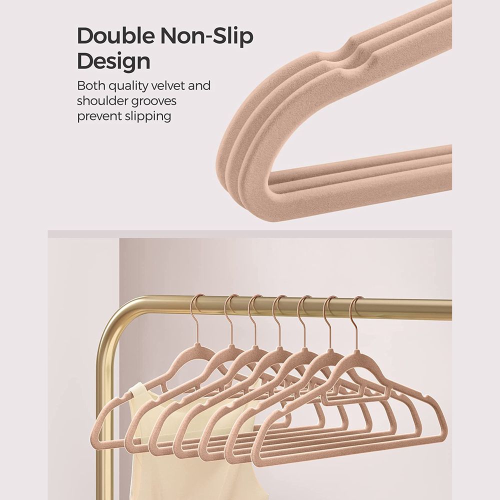 Velvet Clothes Hangers | Non Slip Space Saving Wardrobe Set