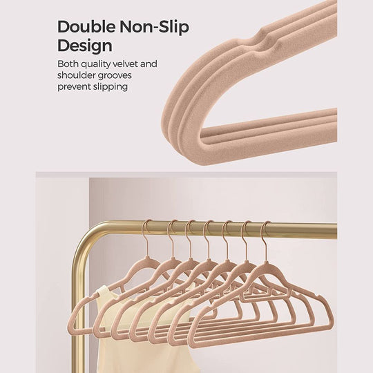 Velvet Clothes Hangers | Non Slip Space Saving Wardrobe Set