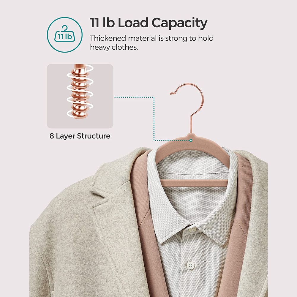 Velvet Clothes Hangers | Non Slip Space Saving Wardrobe Set