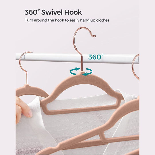 Velvet Clothes Hangers | Non Slip Space Saving Wardrobe Set