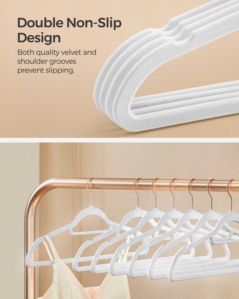 Velvet Clothes Hangers | Non Slip Space Saving Wardrobe Set