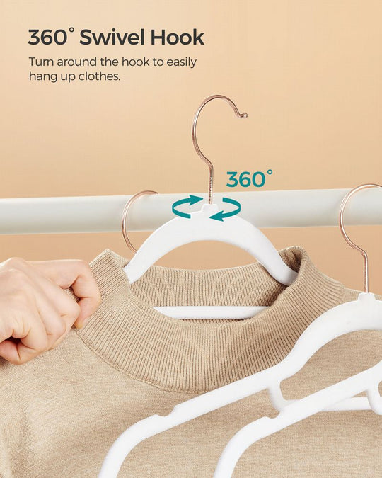 Velvet Clothes Hangers | Non Slip Space Saving Wardrobe Set