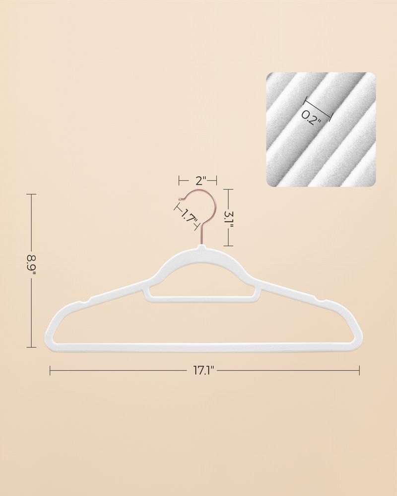 Velvet Clothes Hangers | Non Slip Space Saving Wardrobe Set