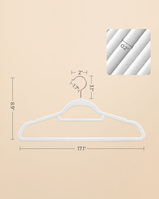 Velvet Clothes Hangers | Non Slip Space Saving Wardrobe Set