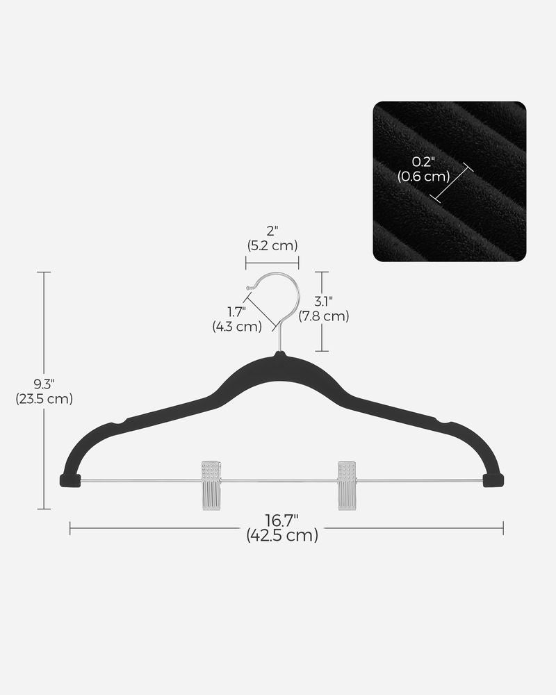 Velvet Pants Hangers | Adjustable Clips For Skirts And Trousers