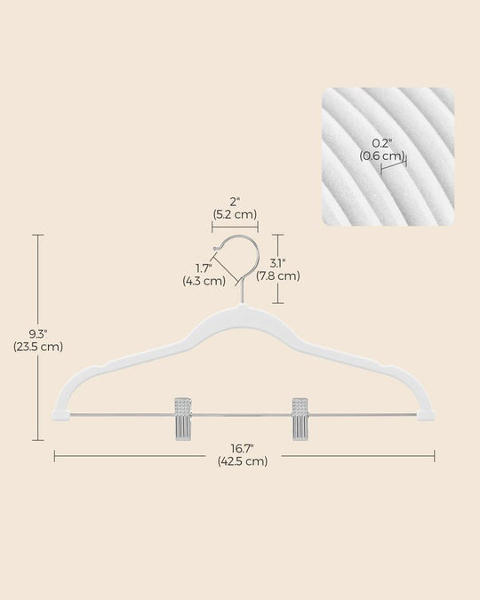 Velvet Pants Hangers | Adjustable Clips For Skirts And Trousers